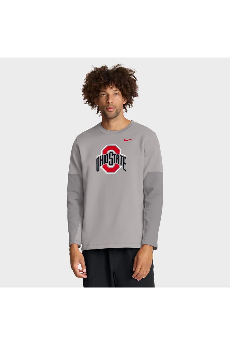 Men's Nike Gray Ohio State Buckeyes 2025 Sideline Coach Performance Long Sleeve T-Shirt, Alternate, color, Gray
