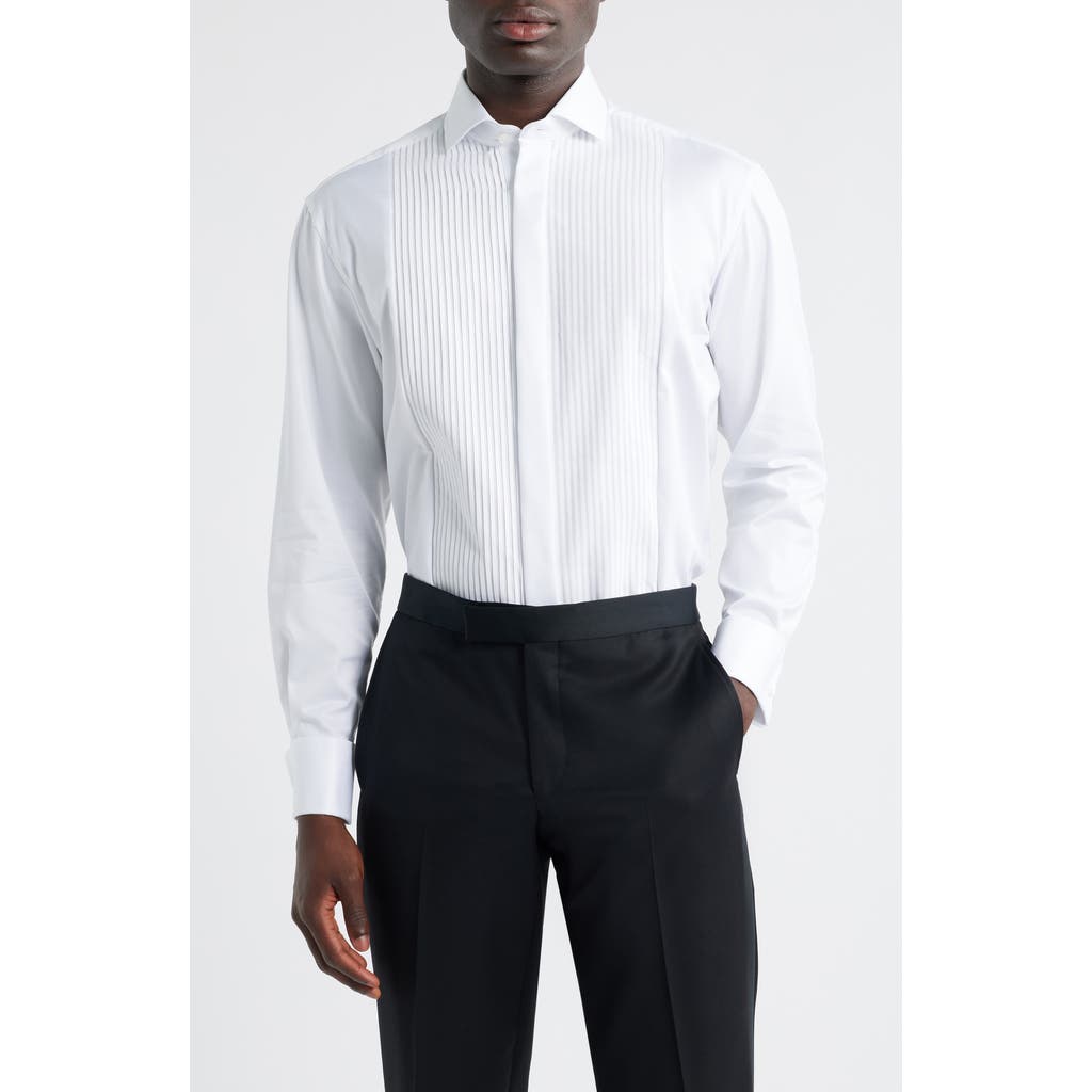 1863 by Eterna Luxury Pleat Front Non-Iron Dress Shirt in White  product