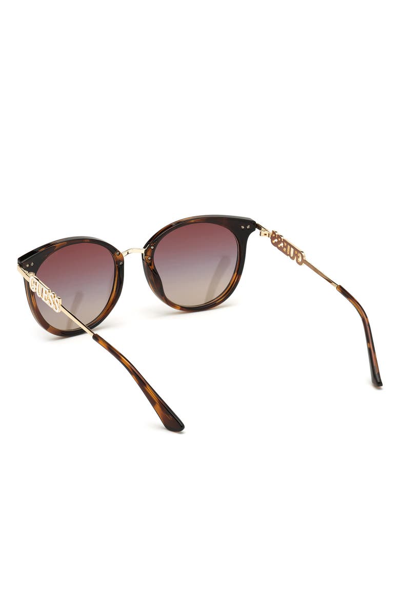 GUESS Round Sunglasses, Alternate, color, Dark Havana / Brown Mirror