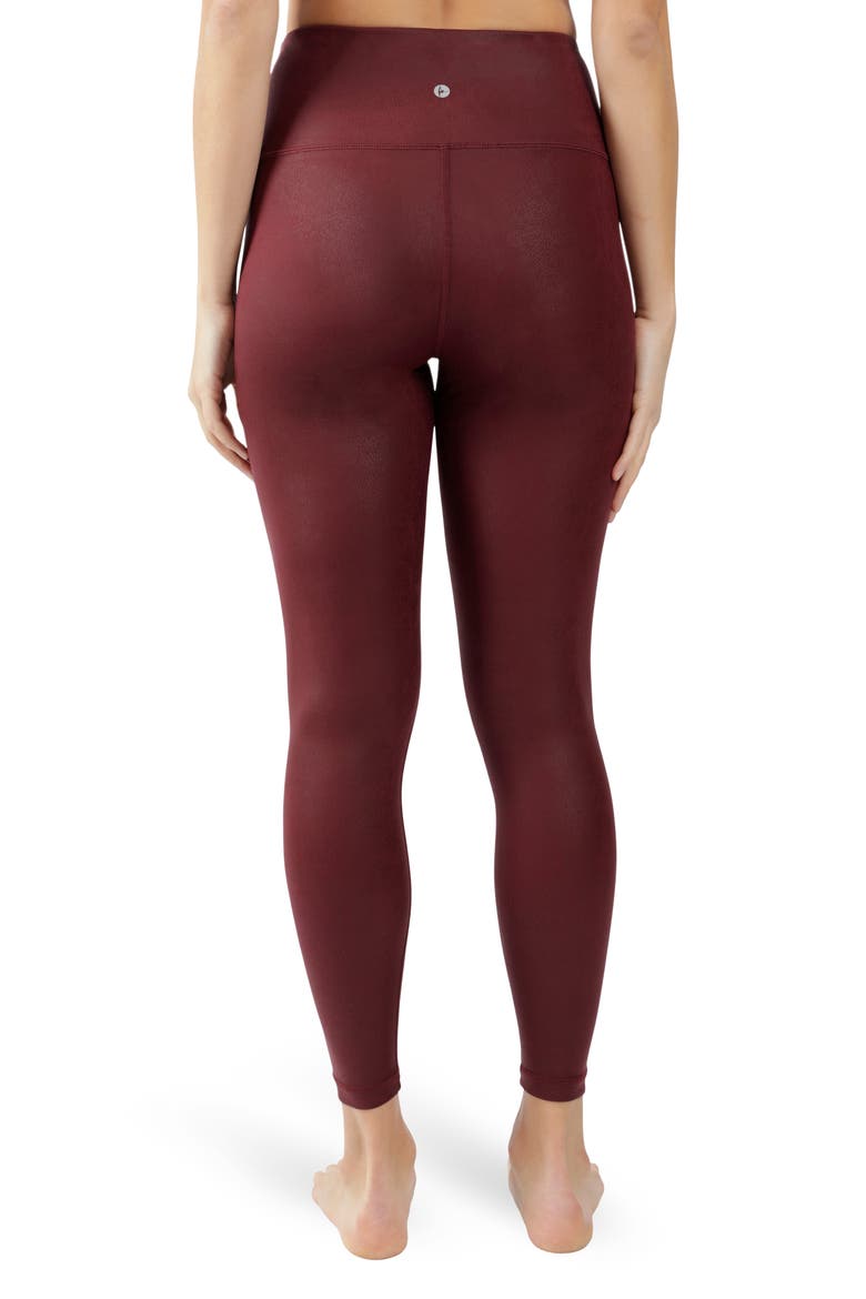 Faux Cracked Leather High Rise Ankle Leggings, Alternate, color, CRACKED MAROONISH