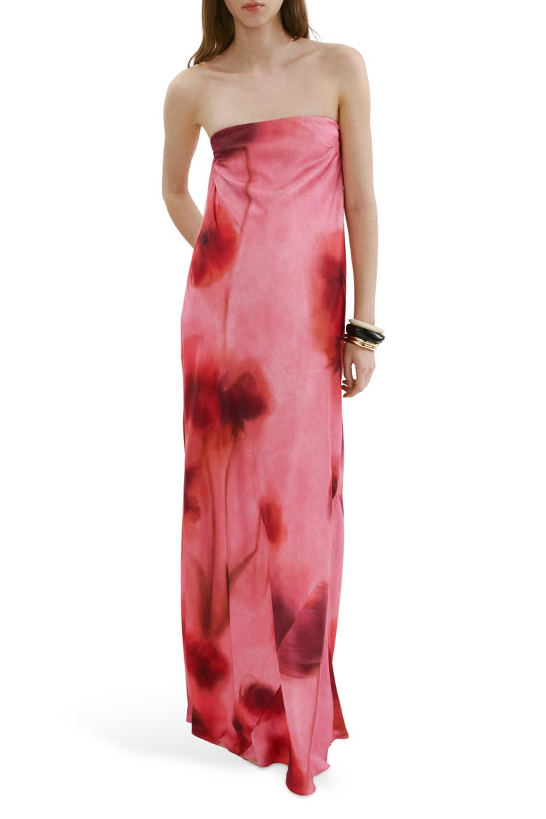 Floral Strapless Dress, Main, color, PASTEL PINK