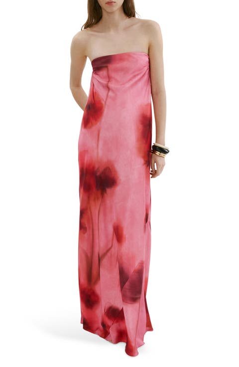 Floral Strapless Dress
