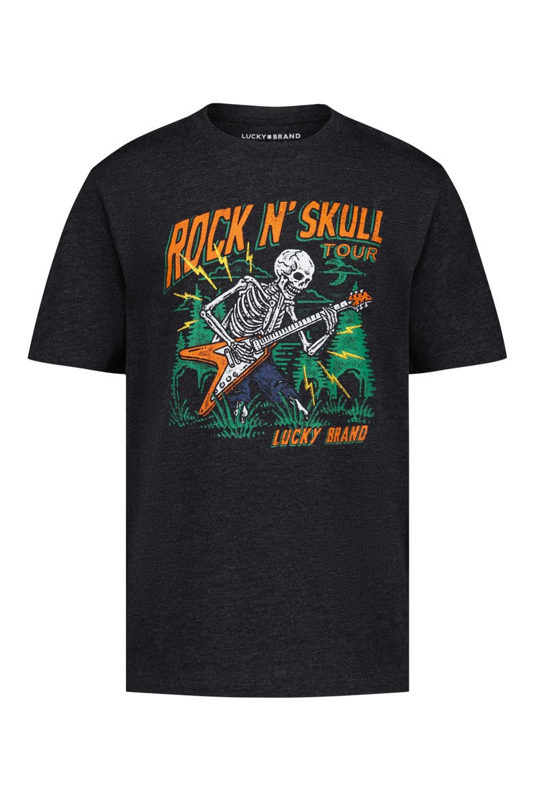 Kids' Rock 'n' Skulls Graphic T-Shirt, Main, color, BLACK HTHR
