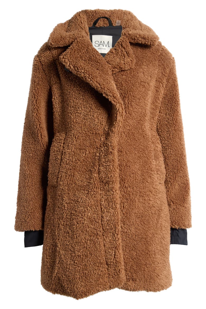 Faux Shearling Coat, Alternate, color, TEDDI