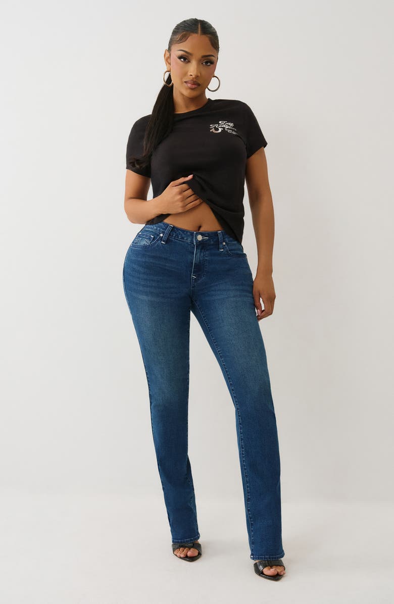 True Religion Billie Mid Rise Straight Leg Jeans, Alternate, color, Medium Rustic Barn Wash