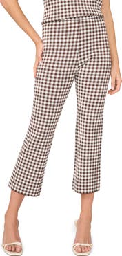 Halogen® Gingham Jacquard Kick Flare Pants