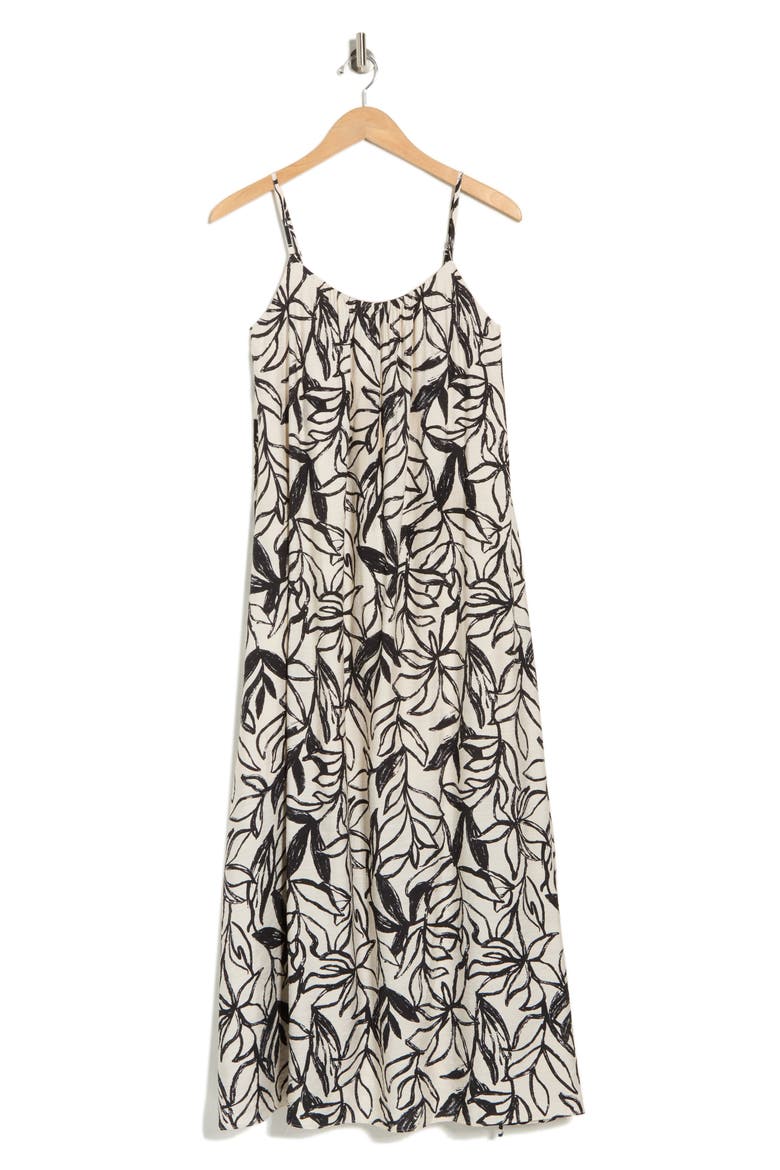Floral Print Sleeveless Maxi Dress, Alternate, color, BLACK/ CREAM