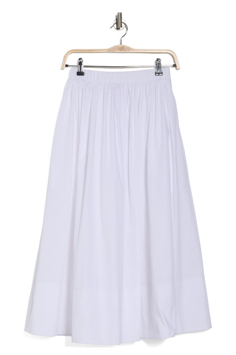Poplin Midi Skirt, Alternate, color, WHITE