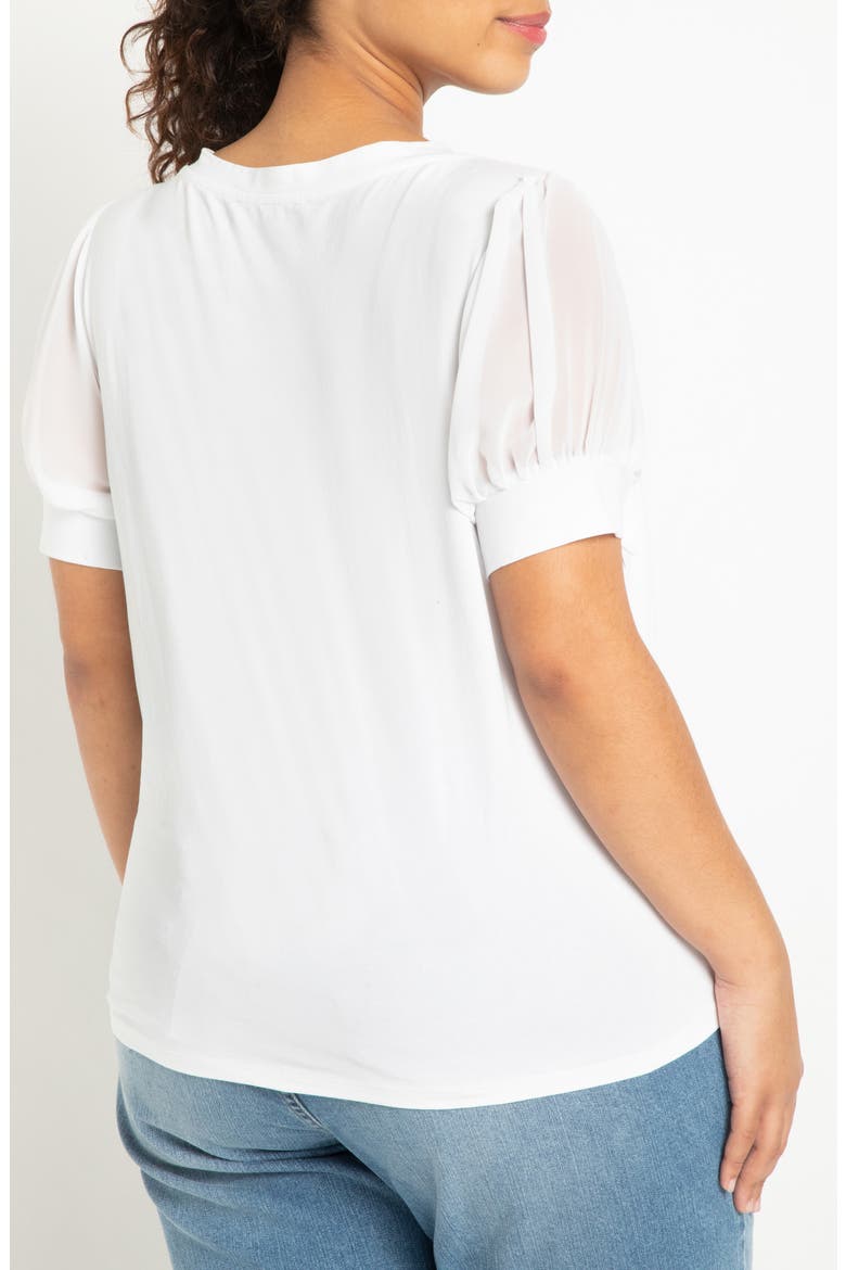 Combo Sleeve Top, Alternate, color, TRUE WHITE