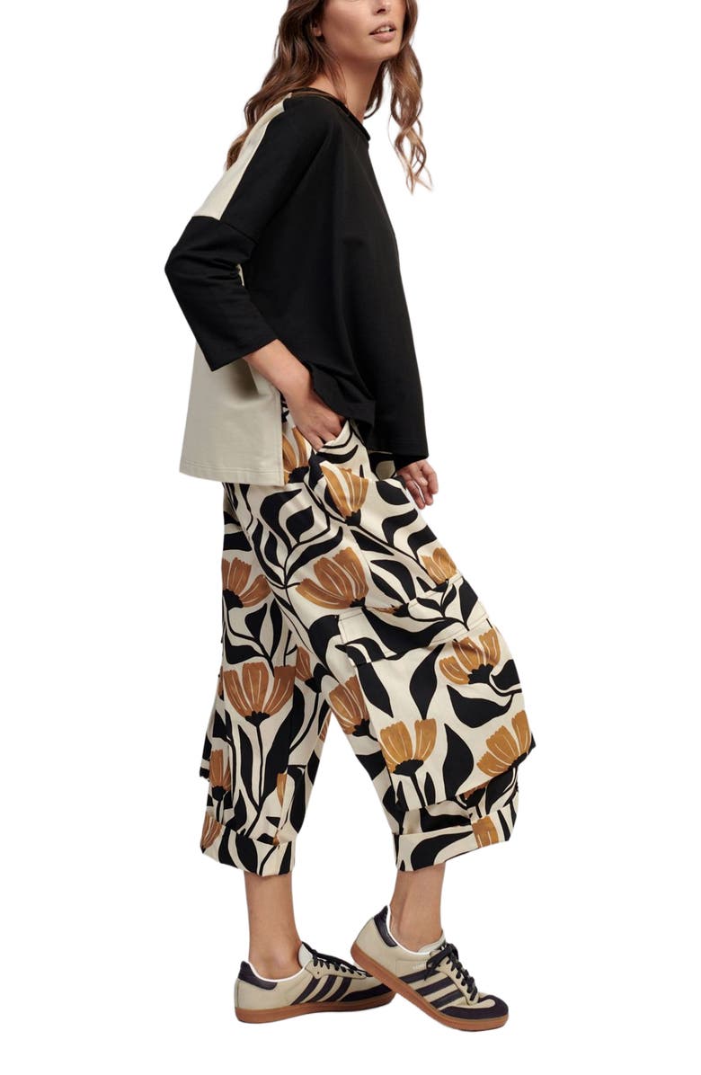 Alembika Cropped wide leg pants in tulip print, Main, color, 