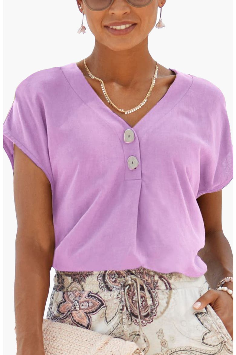 Button Detail Blouse, Main, color, Lilac