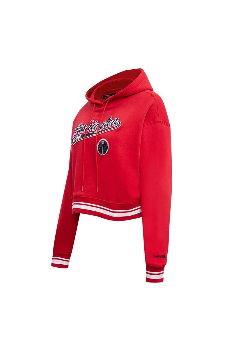 PRO STANDARD Women's Pro Standard Red Washington Wizards Script Tail Cropped Pullover Hoodie, Alternate, color, Red
