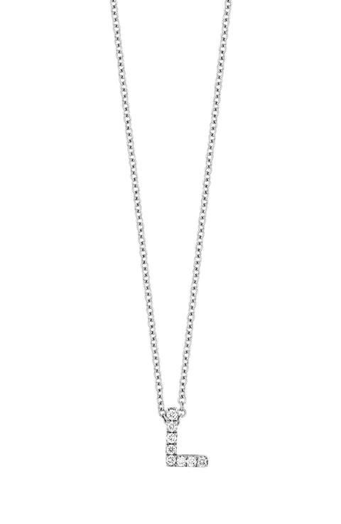 Diamond Pavé Initial Pendant Necklace