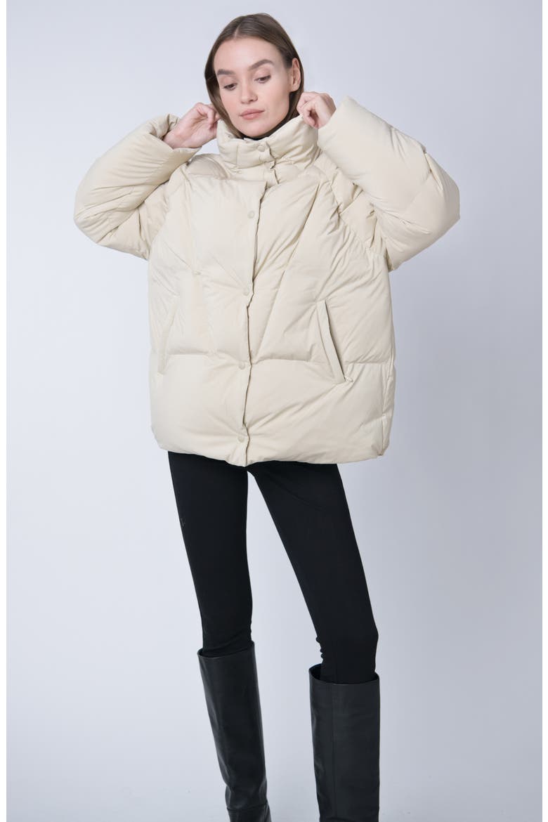 Ella Water Resistant Recycled Down Puffer Jacket, Alternate, color, BROWN RICE