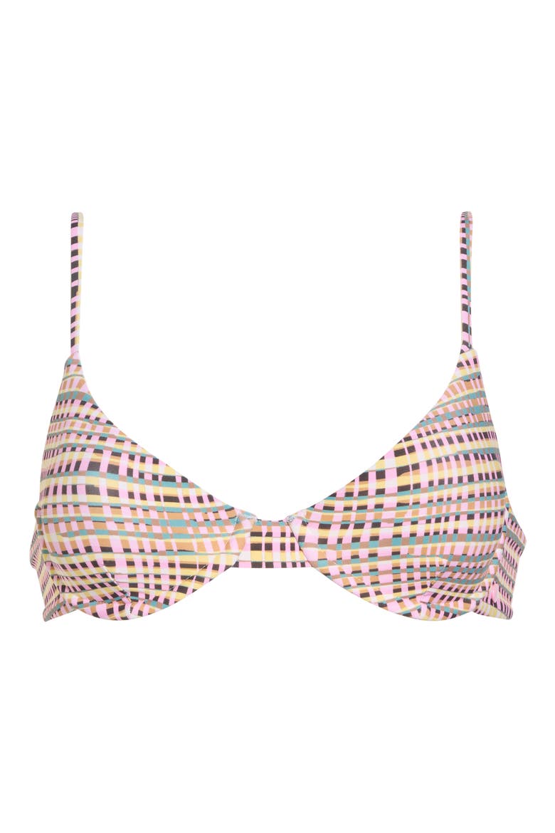 Crossed Path Wire Bikini Top, Alternate, color, PINK MULTI