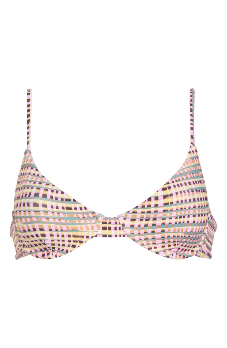Volcom Crossed Path Wire Bikini Top, Main, color, Pink Multi