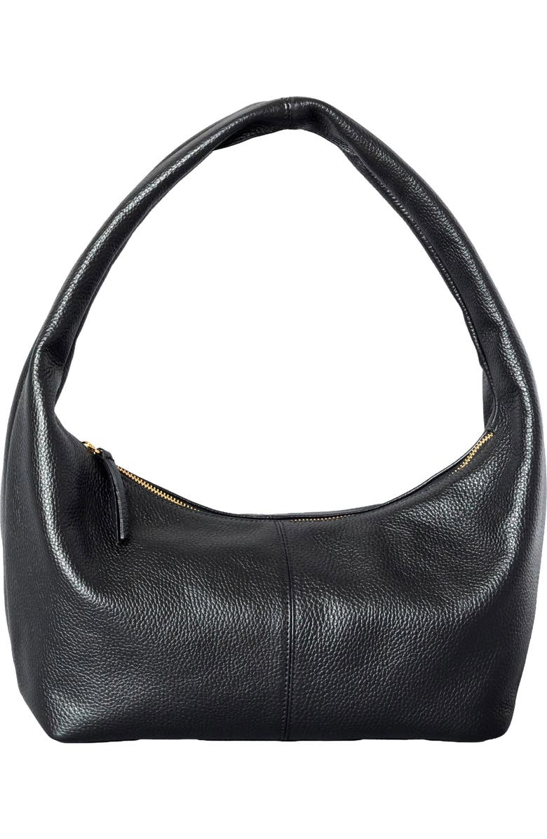 HYER GOODS Leather Everday Shoulder Bag, Main, color, Black/Gold