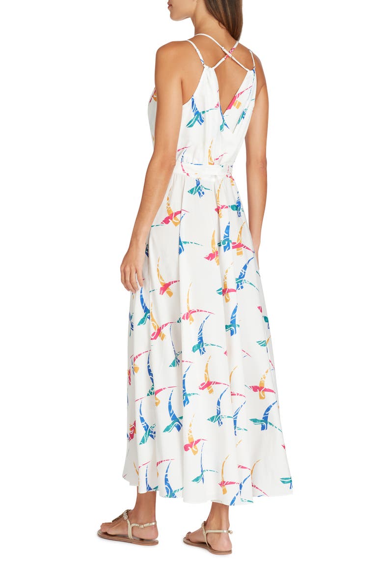 Amelia Maxi Wrap Crepe de Chine Cover-up Dress, Alternate, color, Off White