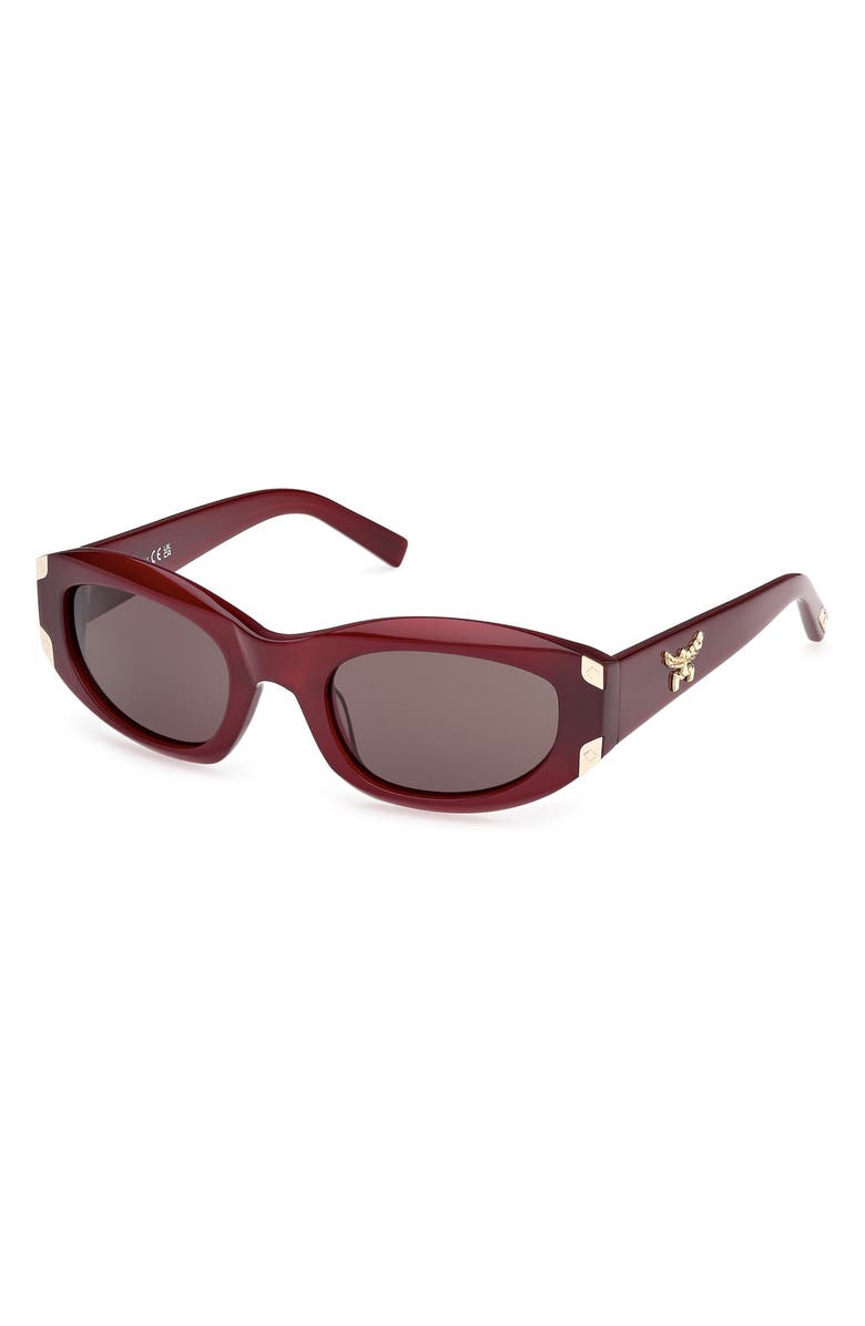 MCM 53mm Oval Sunglasses, Alternate, color, Shiny Bordeaux / Smoke