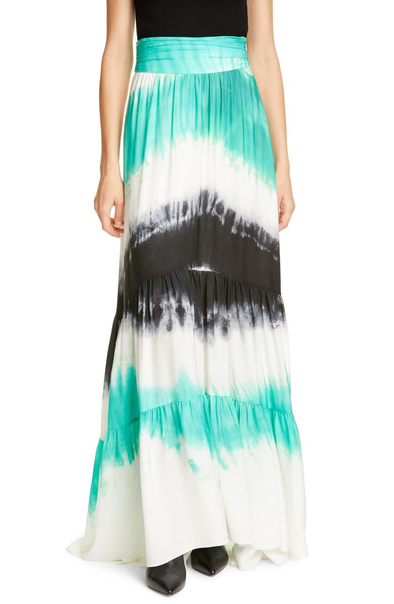 A.L.C. Hopkins Tie Dye Silk Maxi Skirt, Main, color,