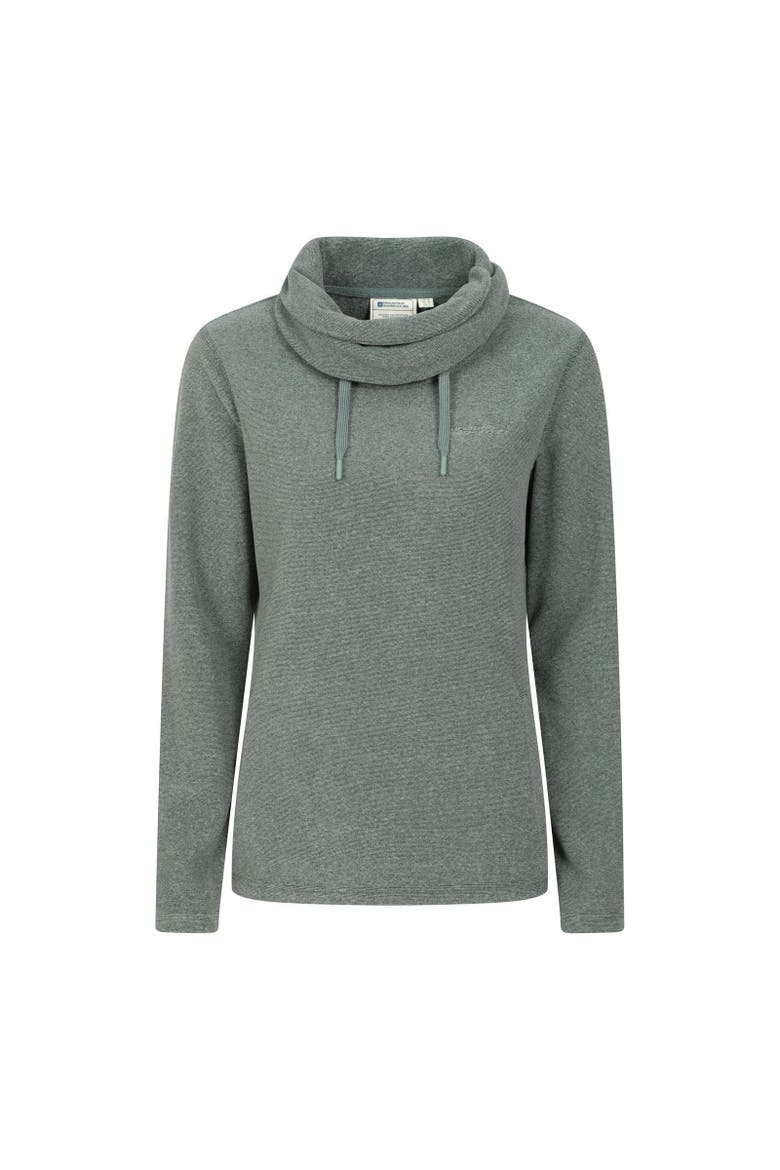 Hebridean Cowl Neck Fleece Top, Main, color, Dark Khaki