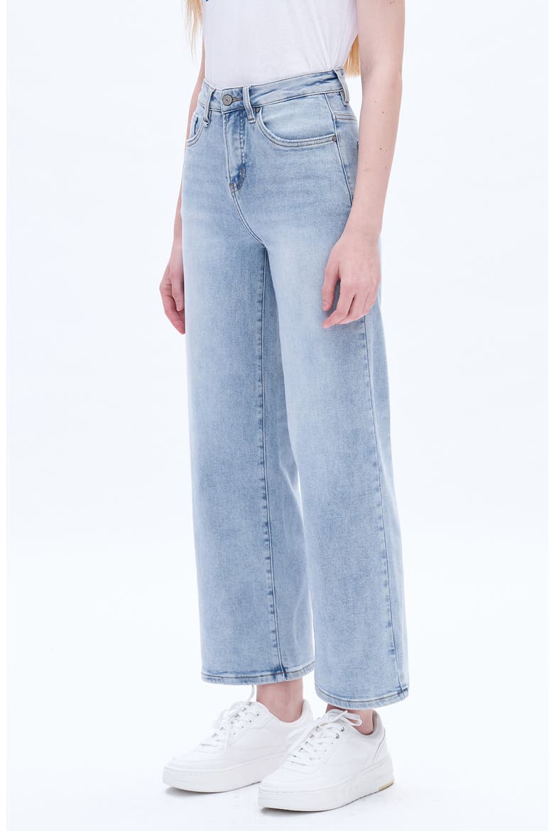 High Waist Wide Leg Jeans, Alternate, color, BLUESKY