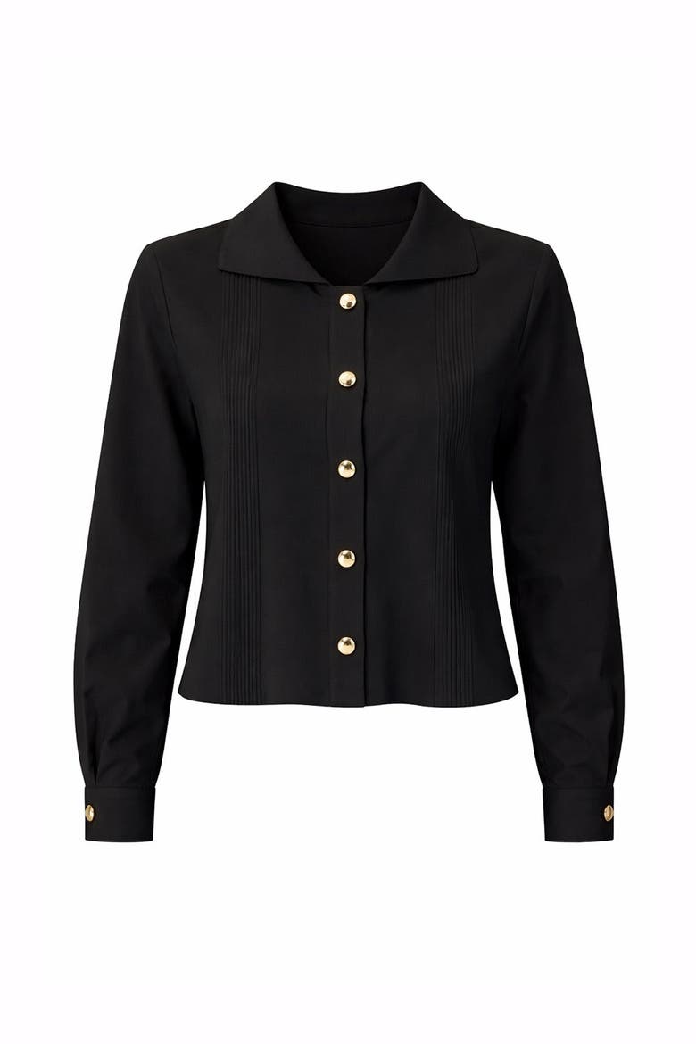 Corinne Poplin Shirt, Alternate, color, BLACK