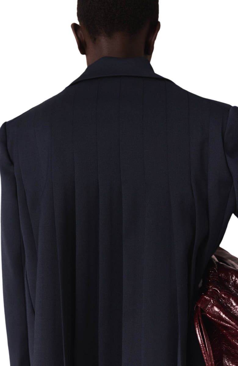 maje Suit jacket with pleated back, Alternate, color, Navy