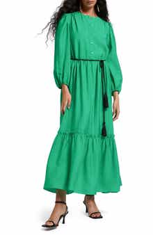 & Other Stories Tiered Long Sleeve Maxi Dress
