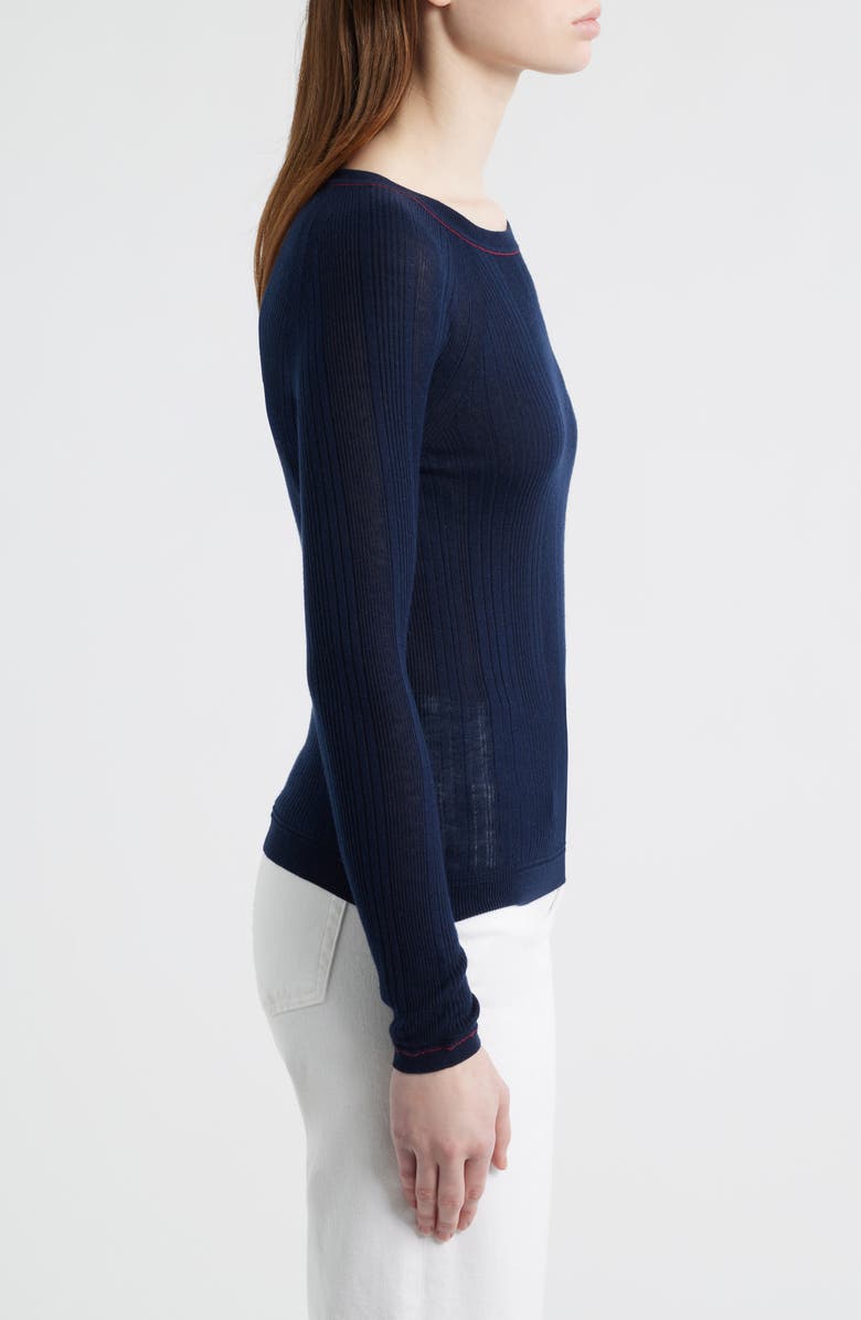 rag & bone Teresa Raglan Sleeve Rib Top, Alternate, color, Navy