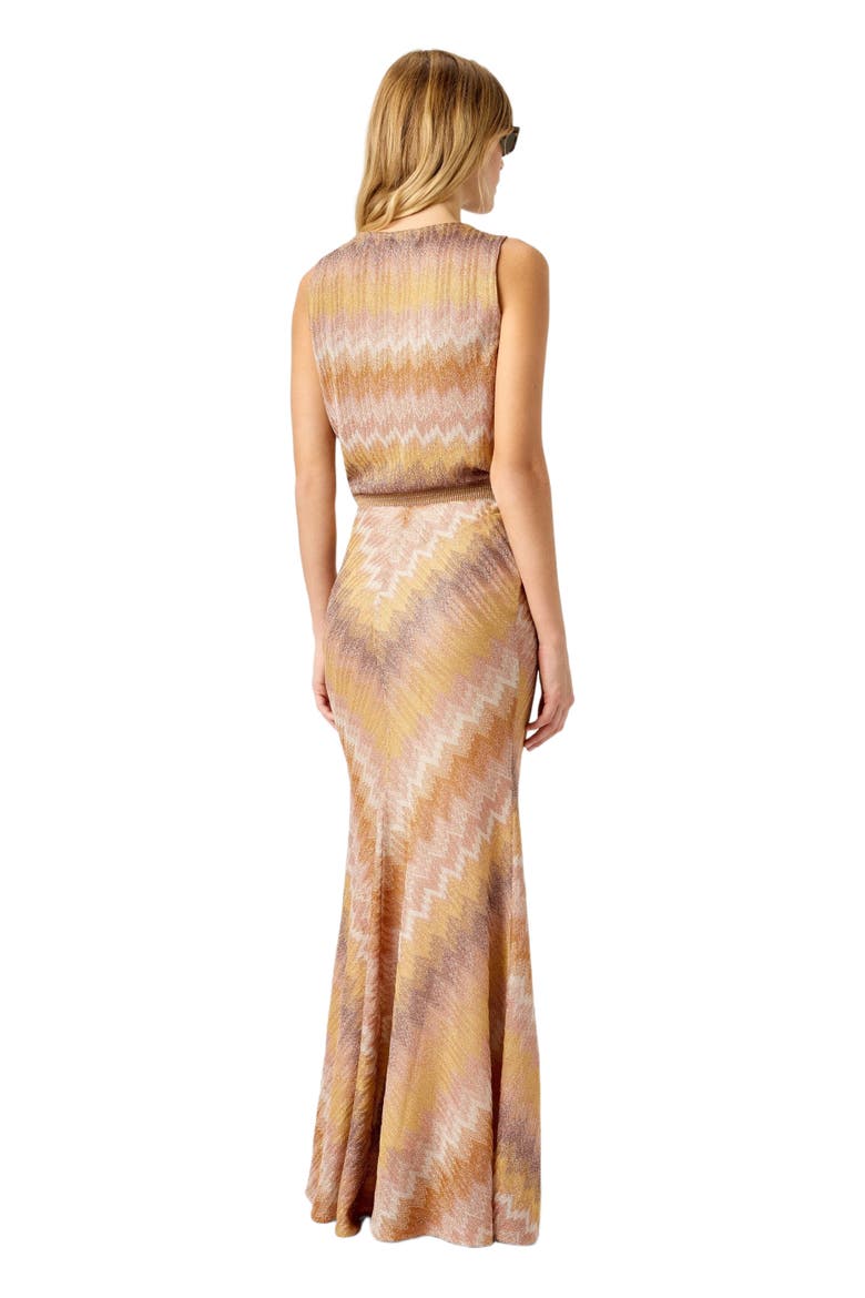 Long Skirt In Viscose Lamé Snake Motif, Alternate, color, Gold Multicoloured