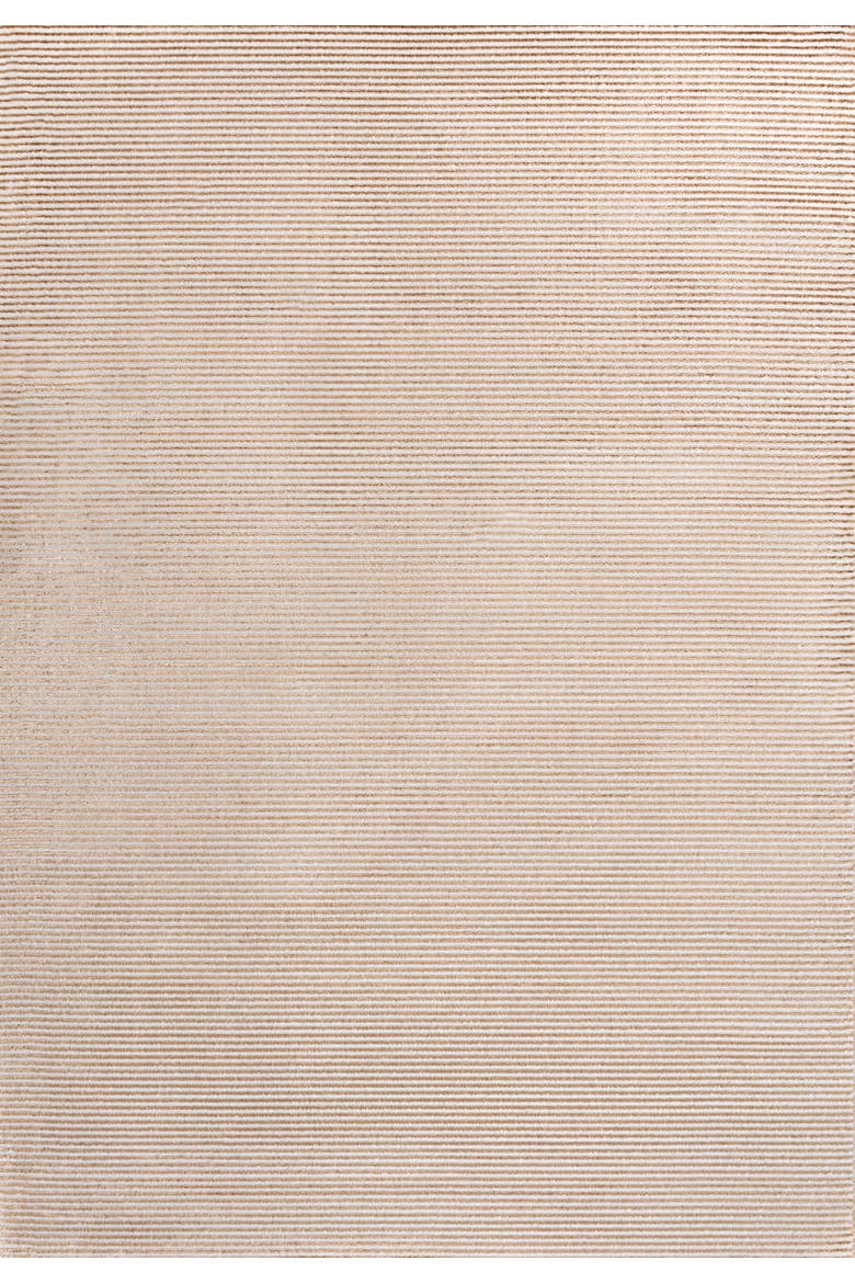 Cole Modern Minimalist Pinstripe High-Low Area Rug, Main, color, White/Gold