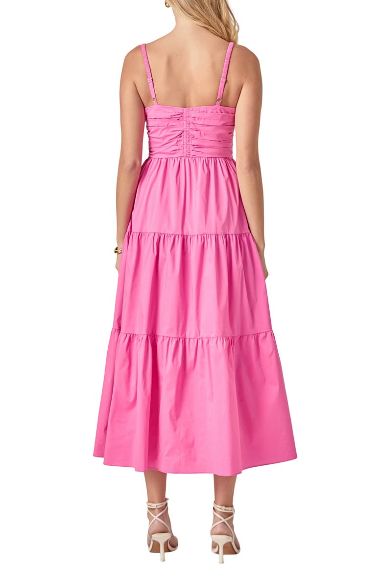 Ruched Cotton Blend Tiered Sundress, Alternate, color, PINK