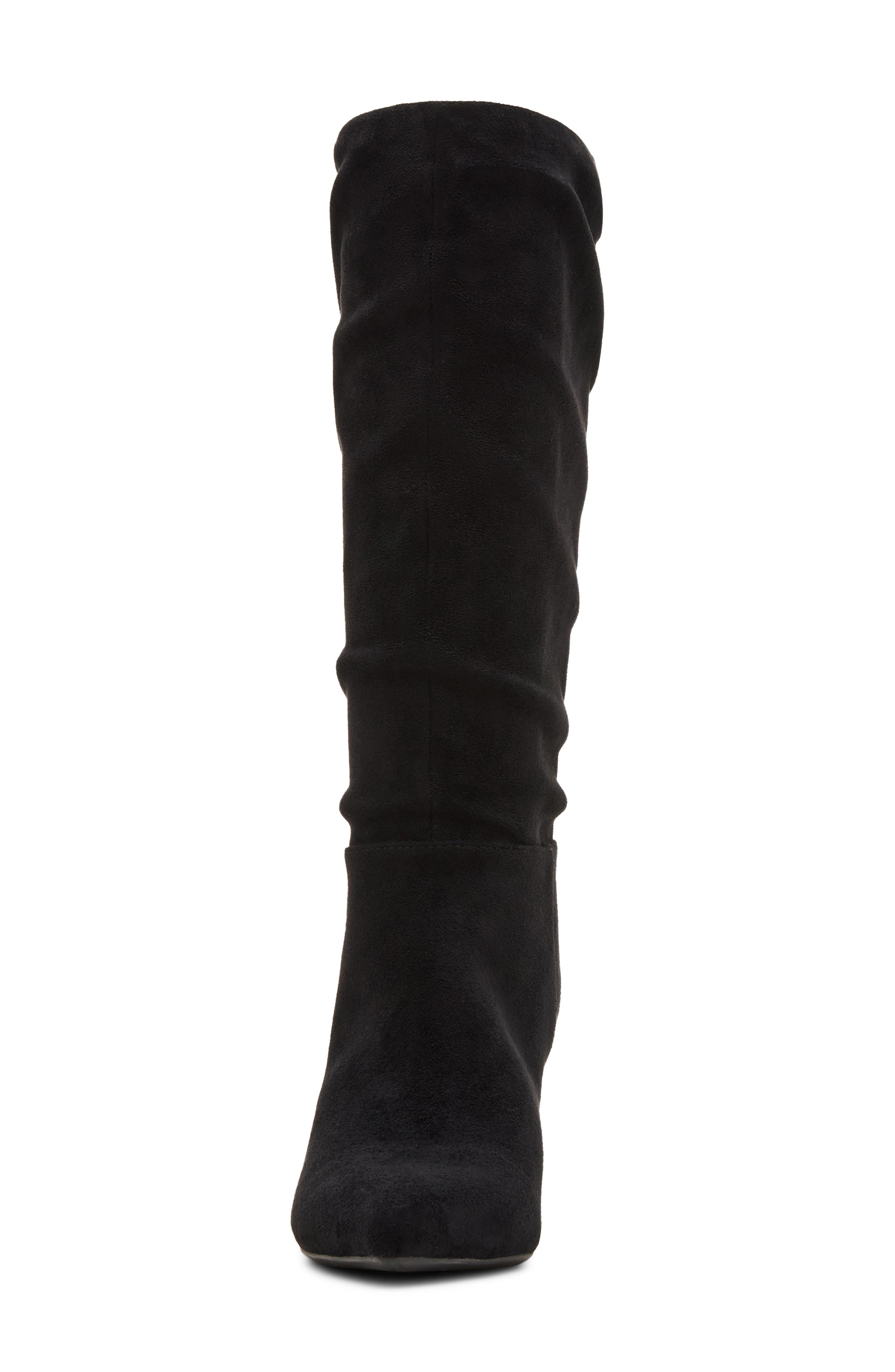 Collette Ruched Boot, Alternate, color, BLACK FAB