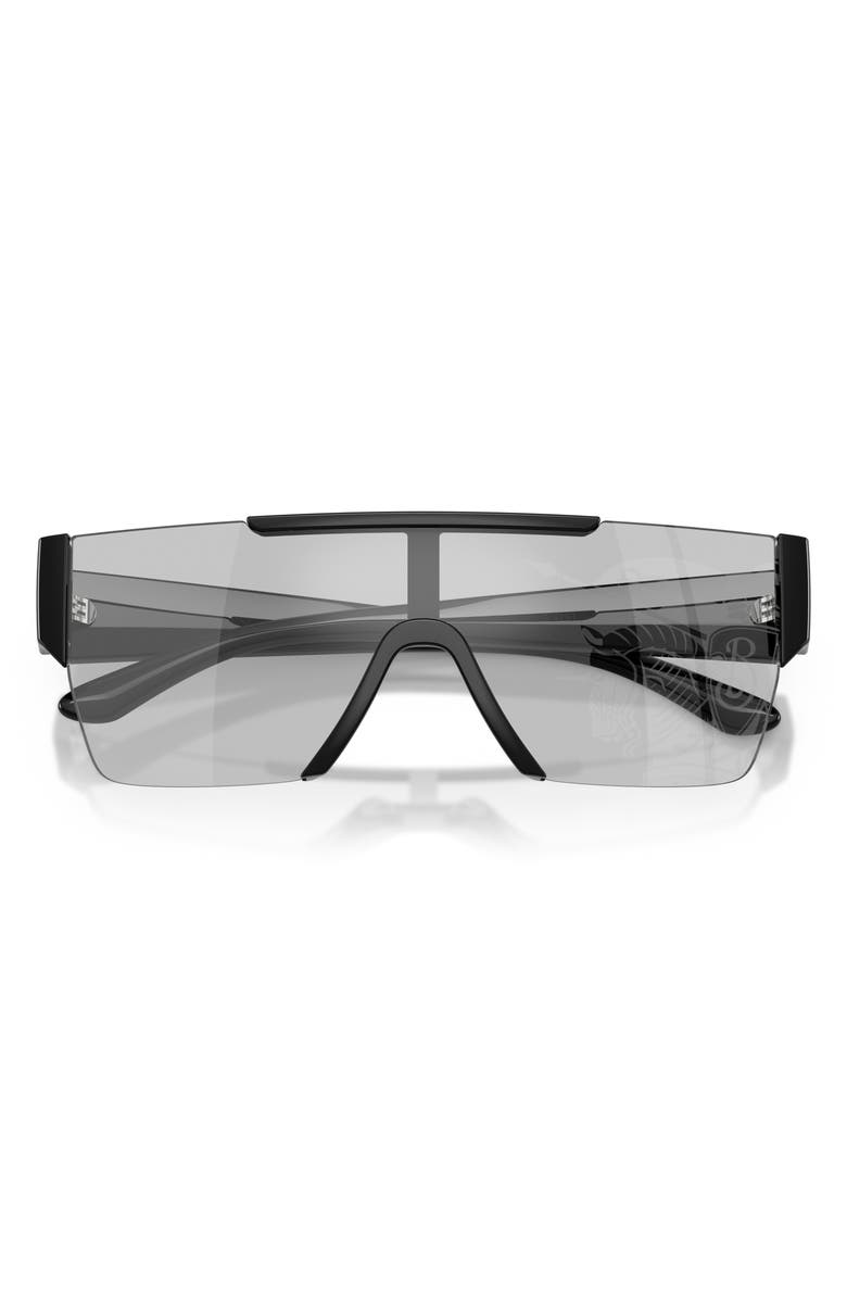 Burberry 138mm Shield Sunglasses, Alternate, color, Black / Light Grey Silver
