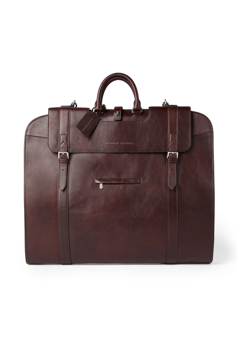 Calfskin suit carrier