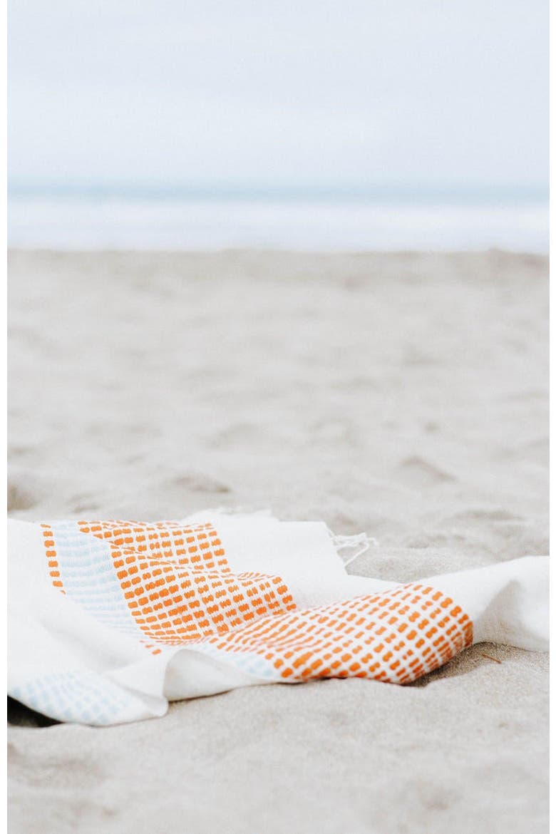 Camden Cotton Bath Towel, Alternate, color, Tangerine/Azure