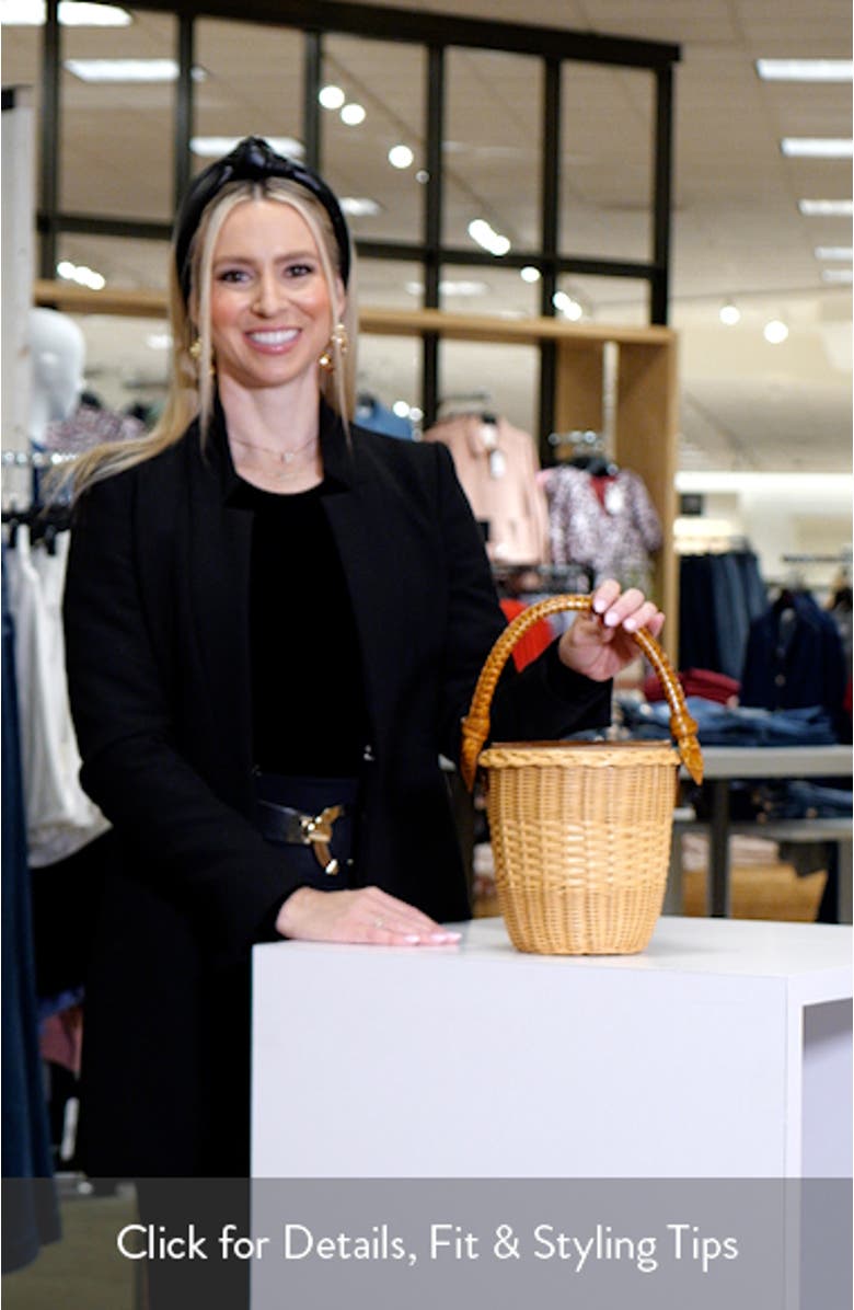 The Jane Cognac Rattan Shoulder Bag, sales video thumbnail