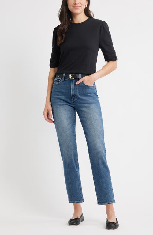 Caslonr Caslon(r) Puff Sleeve Cotton Blend T-shirt In Black