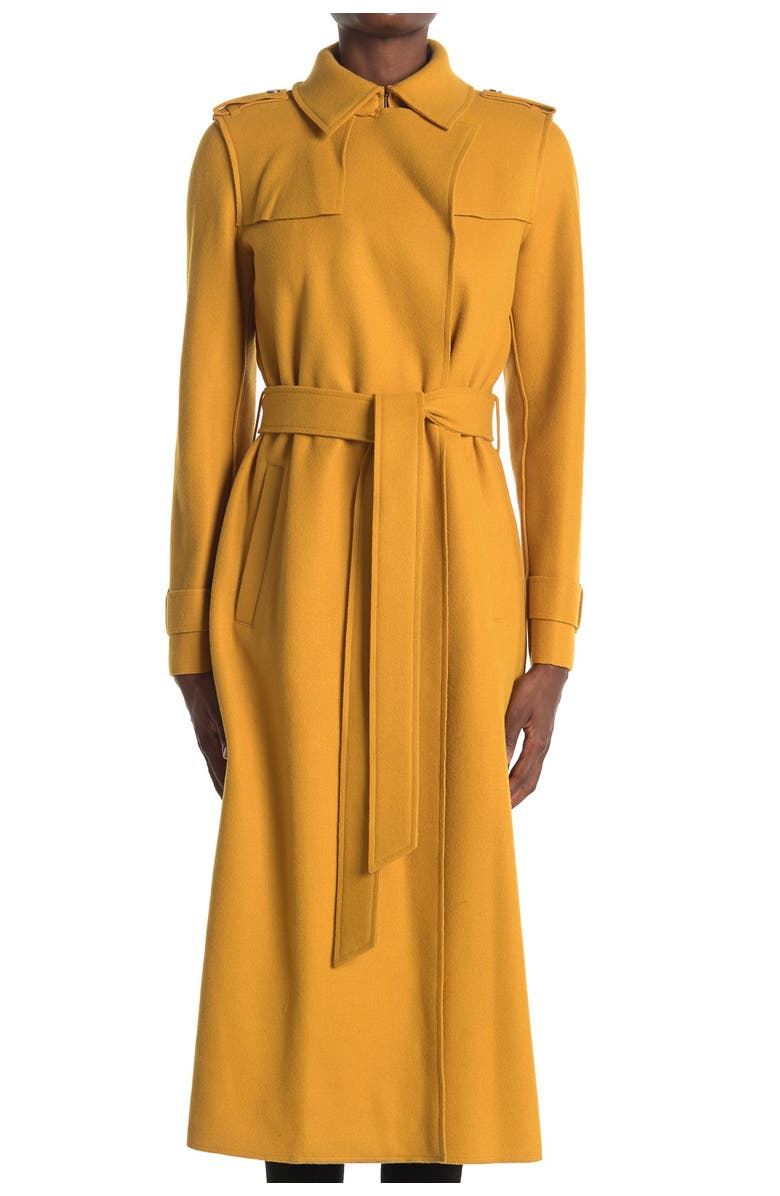 BCBGMAXAZRIA Notch Collar Tie Waist Trench Coat, Main, color, 