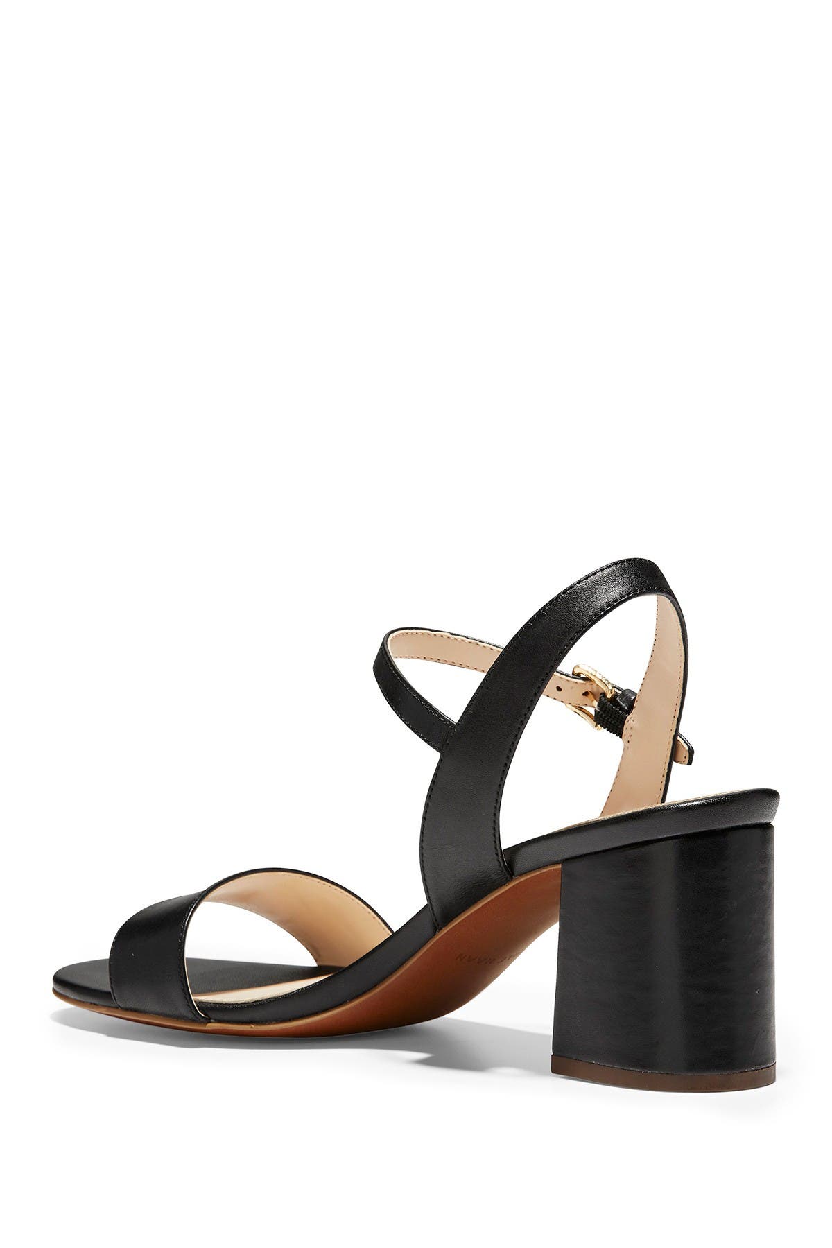 Cole Haan Josie Block Heel Sandal, Alternate, color, Black Leather / Woven