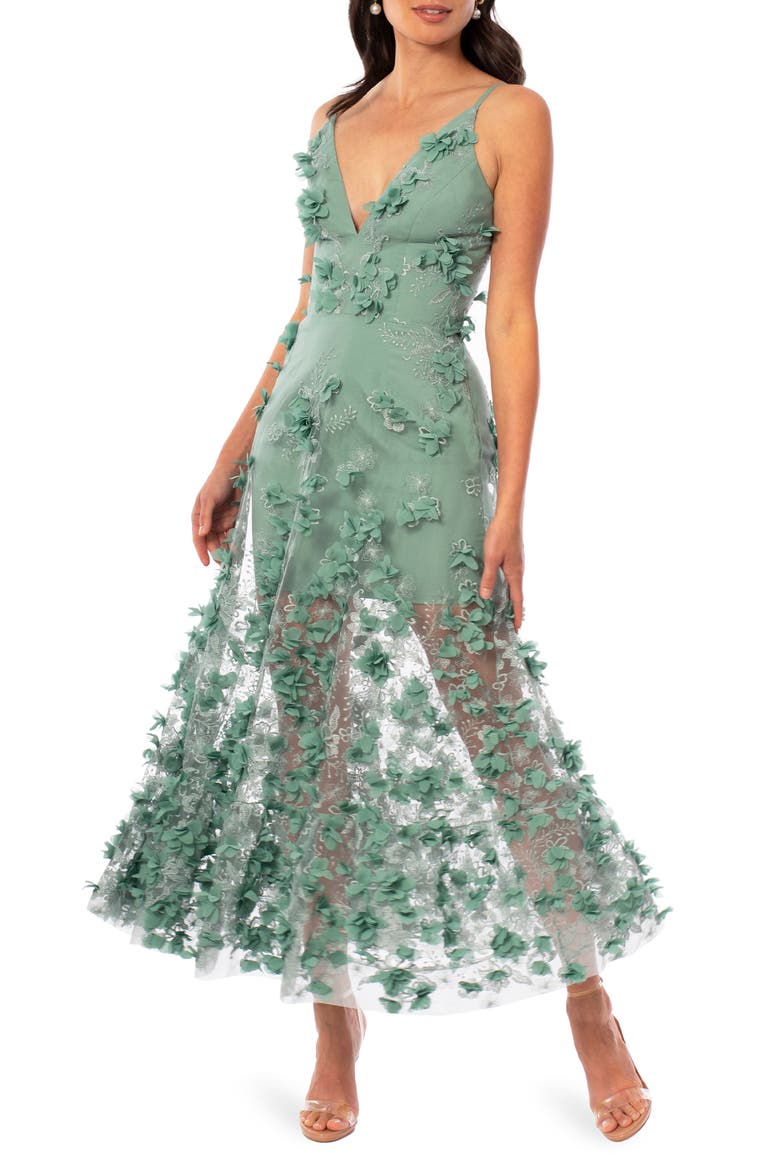 Vanessa Floral Gown, Main, color, SEAFOAM BLUE