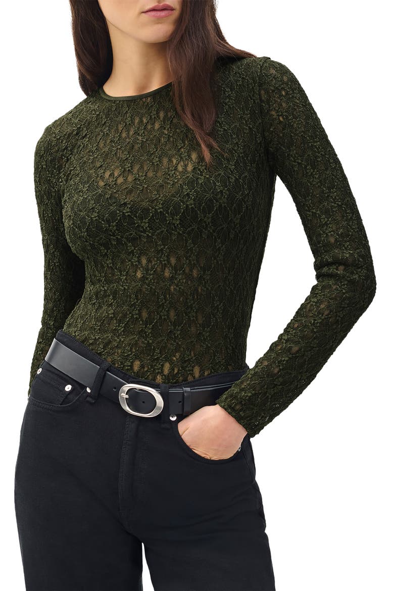 Ellie Lace Top, Main, color, ARMY