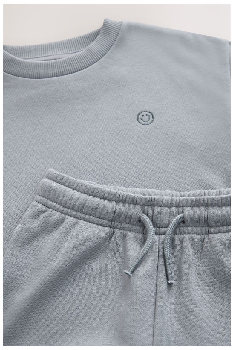 Kids' Sweatshirt & Shorts Heavyweight Jersey Set, Alternate, color, GREY