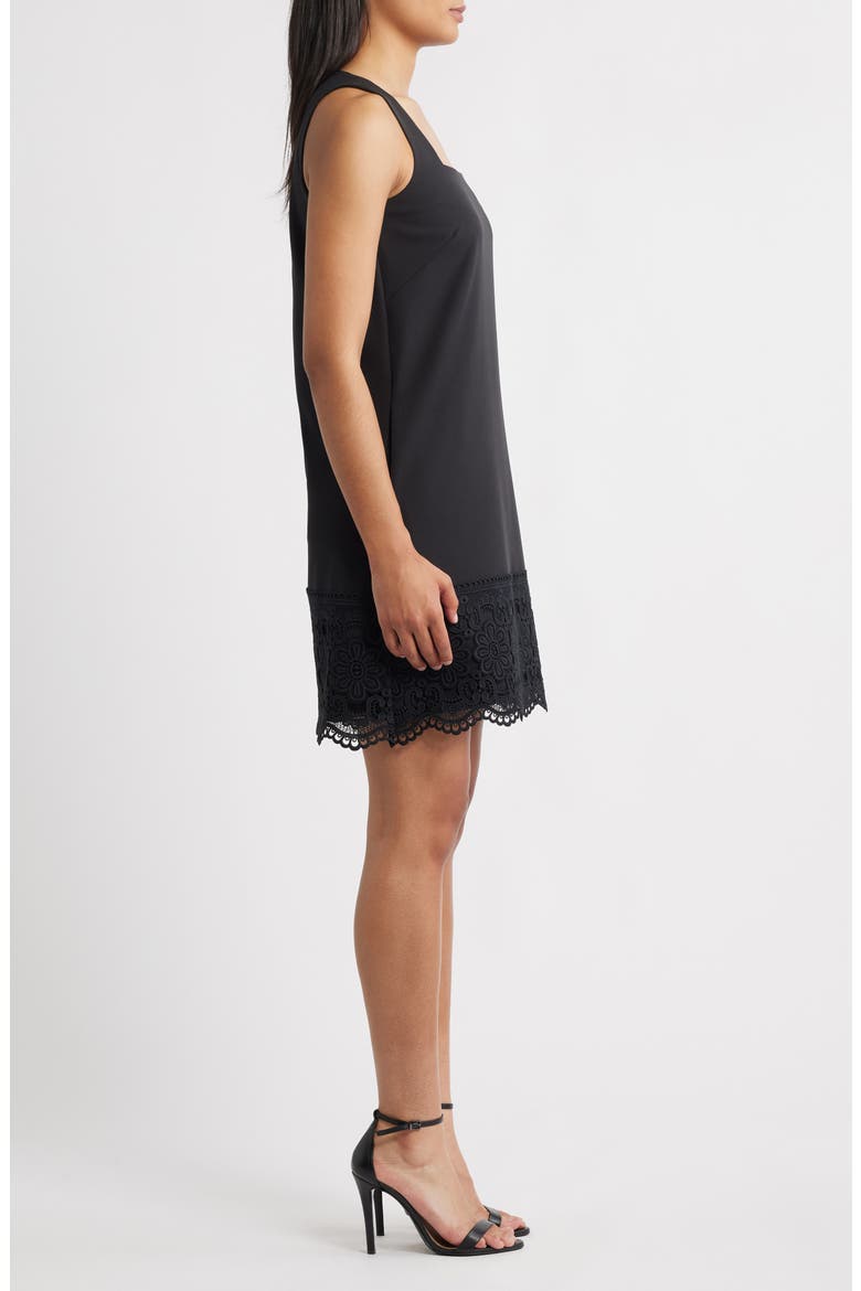 Square Neck Lace Trim Minidress, Alternate, color, ANNE BLACK