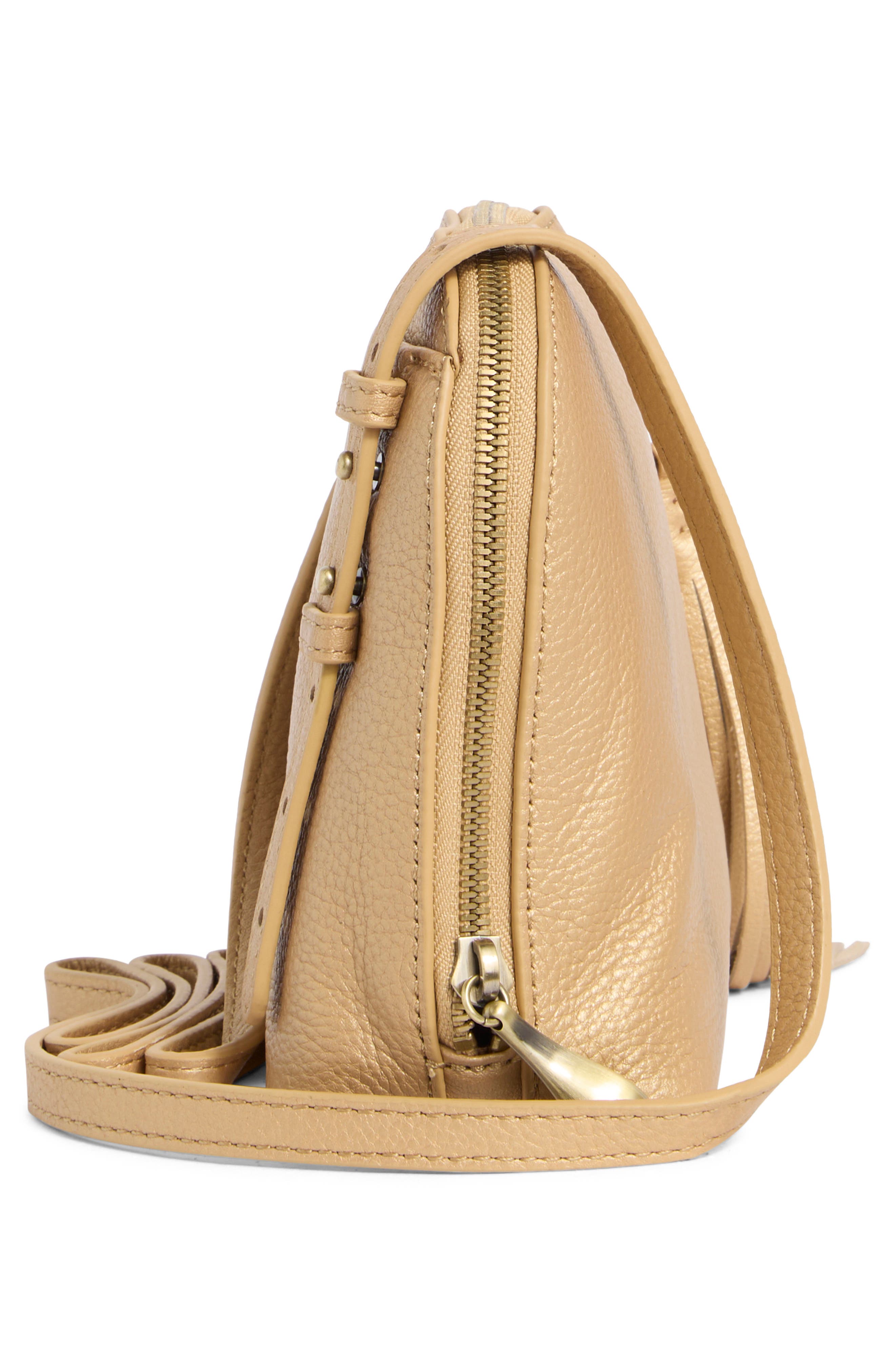 HOBO Nash Calfskin Leather Crossbody Bag, Alternate, color, Dusty Gold