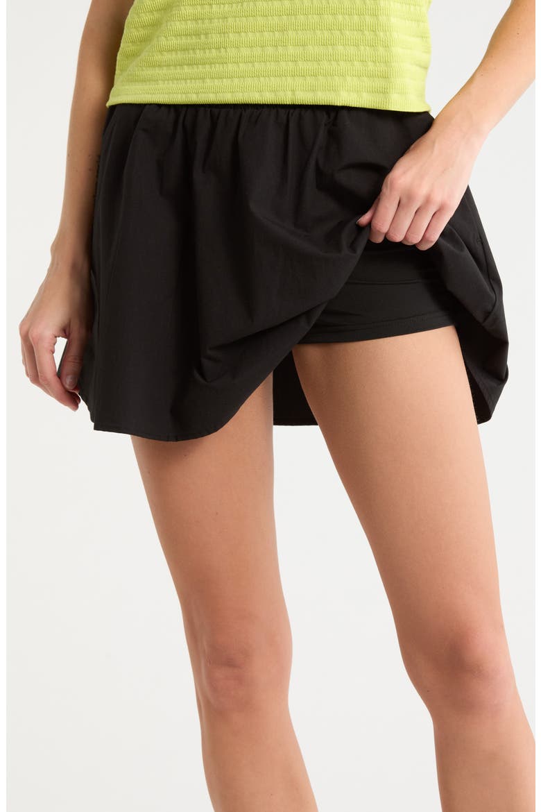Solid A-Line Skort, Alternate, color, BLACK