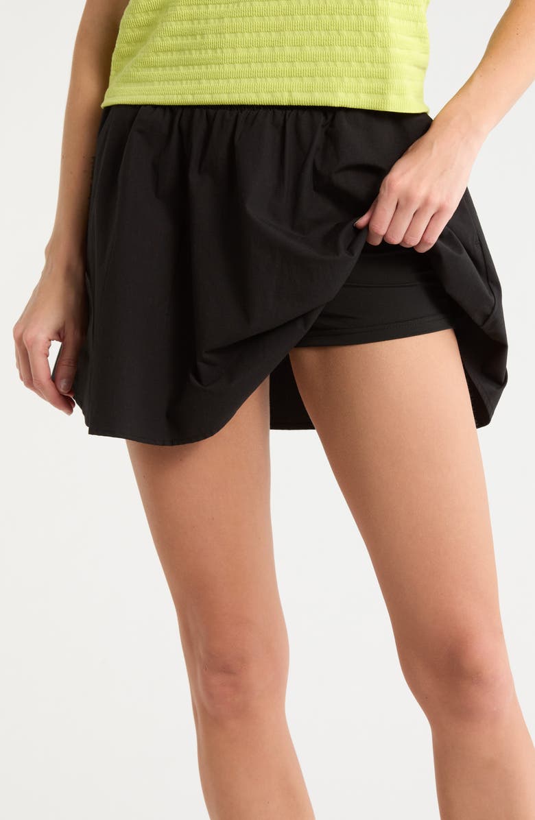 Current/Elliott Solid A-Line Skort, Alternate, color, Black
