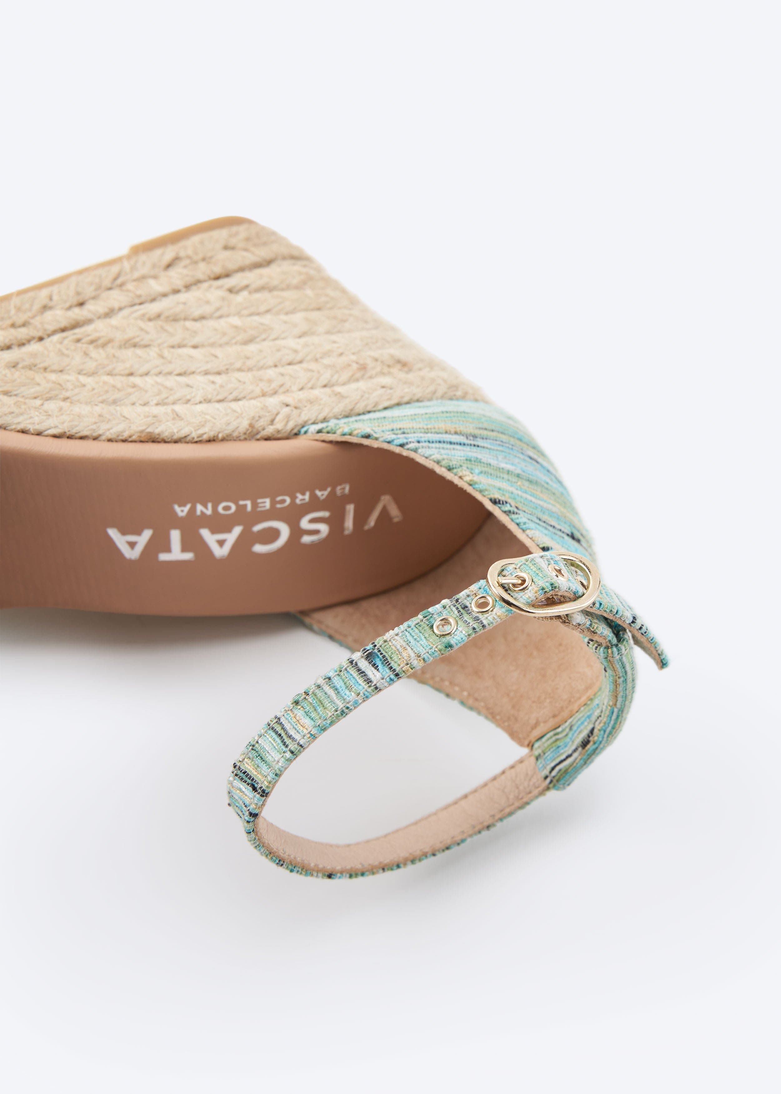 VISCATA Estartit Archive Canvas Espadrille Wedges, Alternate, color, Multicolor Blue