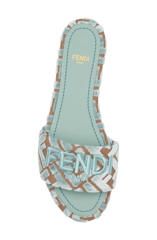 Fendi Sunshine Logo Embroidered Slide Sandal In Multi